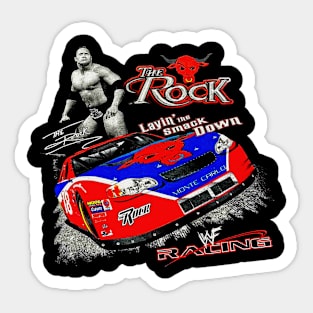 Retro 90s WWF Racing (The Rock) Sticker